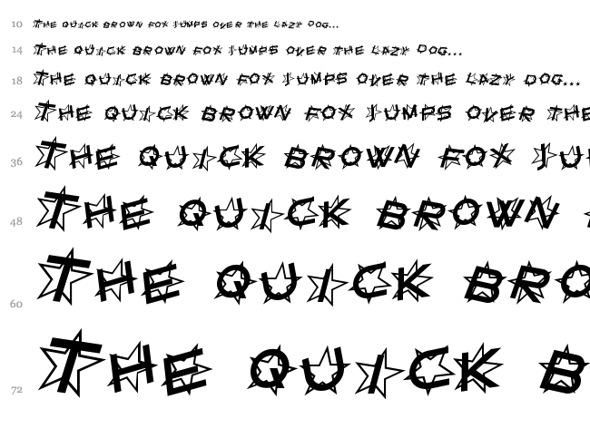 Star Dust font waterfall